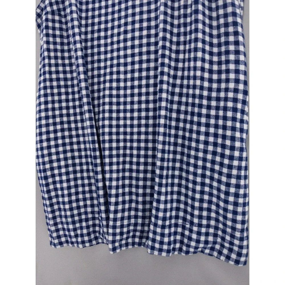 Old Navy Shift Dress Womens XXL Blue Gingham Linen Blend Sleeveless Pockets - Picture 3 of 8